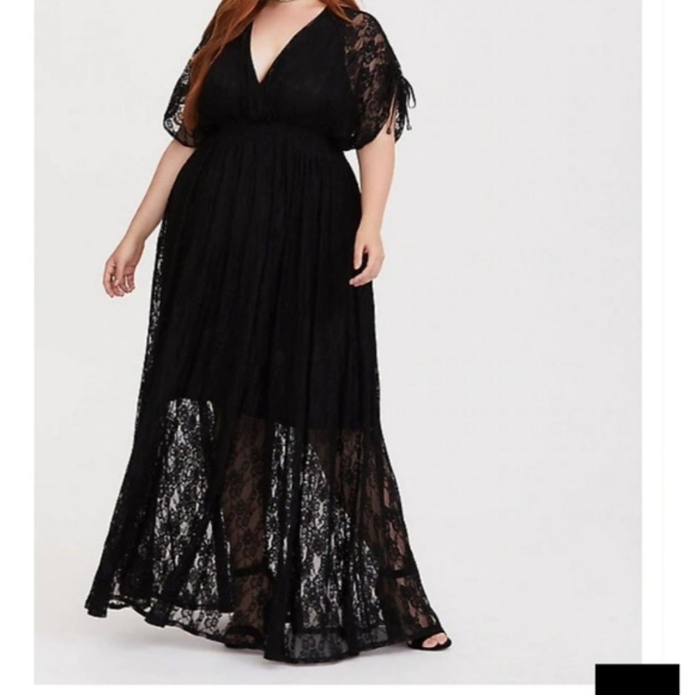 Torrid black lace maxi dress